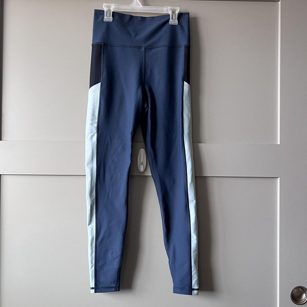 ThirdLove Pants Womens Medium Blue Colorblock High Rise Leggings Pockets Yoga